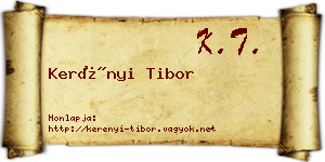 Kerényi Tibor névjegykártya
